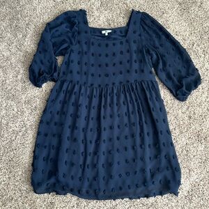 Navy Textured Dress